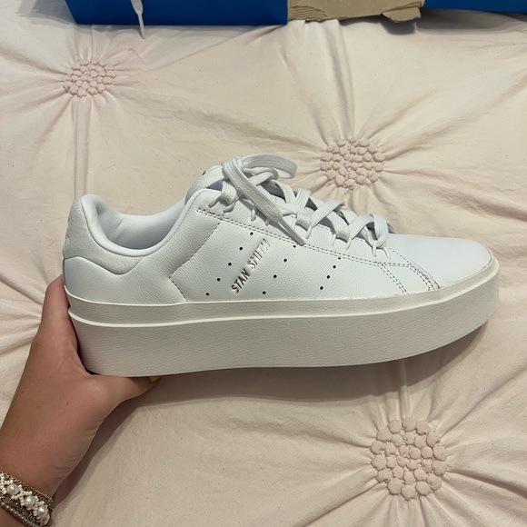 adidas | Shoes | Adidas Stan Smith Bonega Platform Sneakers Triple White |  Poshmark
